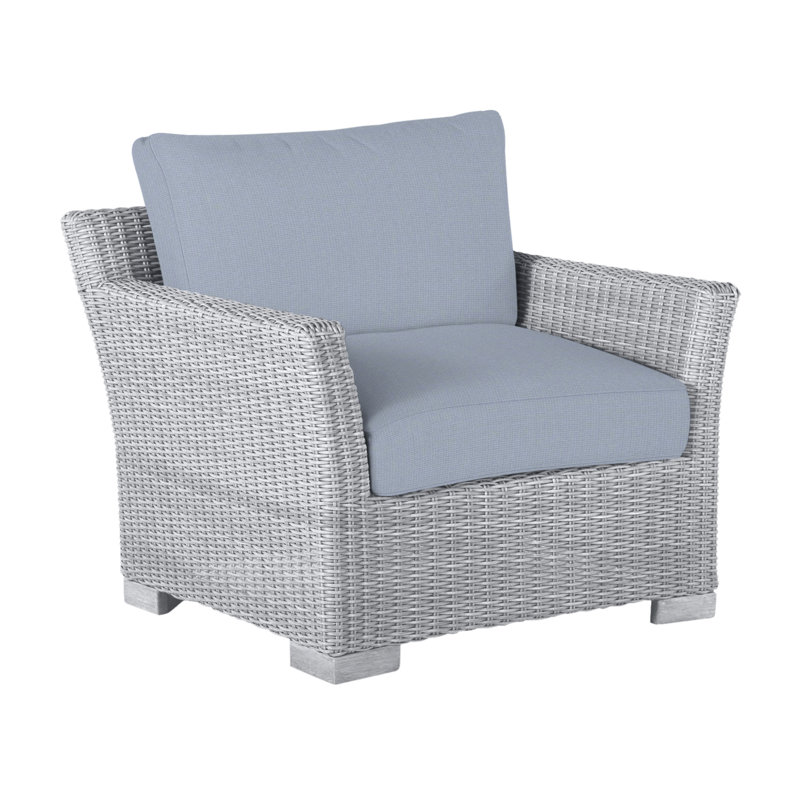 Club Patio Chair with Cushions, Oyster, Welt, Arbor Chambray