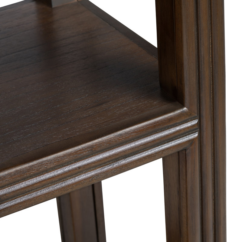 Denali 80.25 In. Brown Solid Wood 4 Shelf Etagere_Bookcase