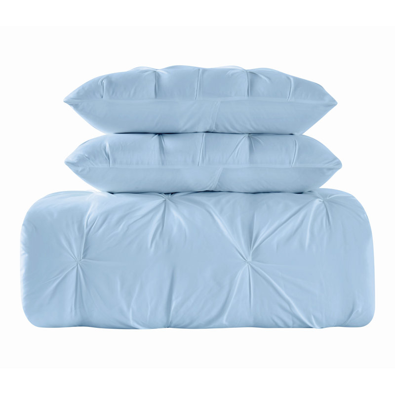 Solid Polyester Duvet Cover, Twin/Twin XL Duvet Cover + 1 Sham, Blue