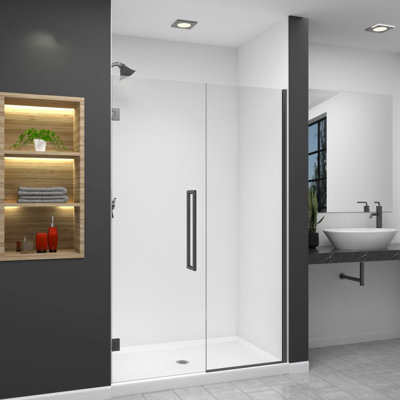 Transolid Elizabeth 48.5-in W x 76-in H Hinged Shower Door with Clear Glass