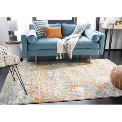 Felty Abstract Gray/Pink Area Rug
