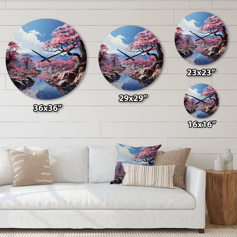 Horloge murale japonaise Cherry Blossom Serenity II, Petit
