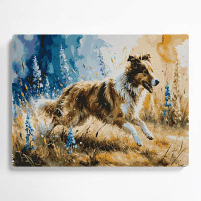 Dogs Collie Beige Metal Wall Art