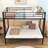 Twin over Full Metal Futon Bunk Bed with Ladders and Guardrails