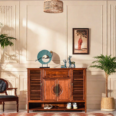 18 Pair Solid Wood Shoe Storage Cabinet