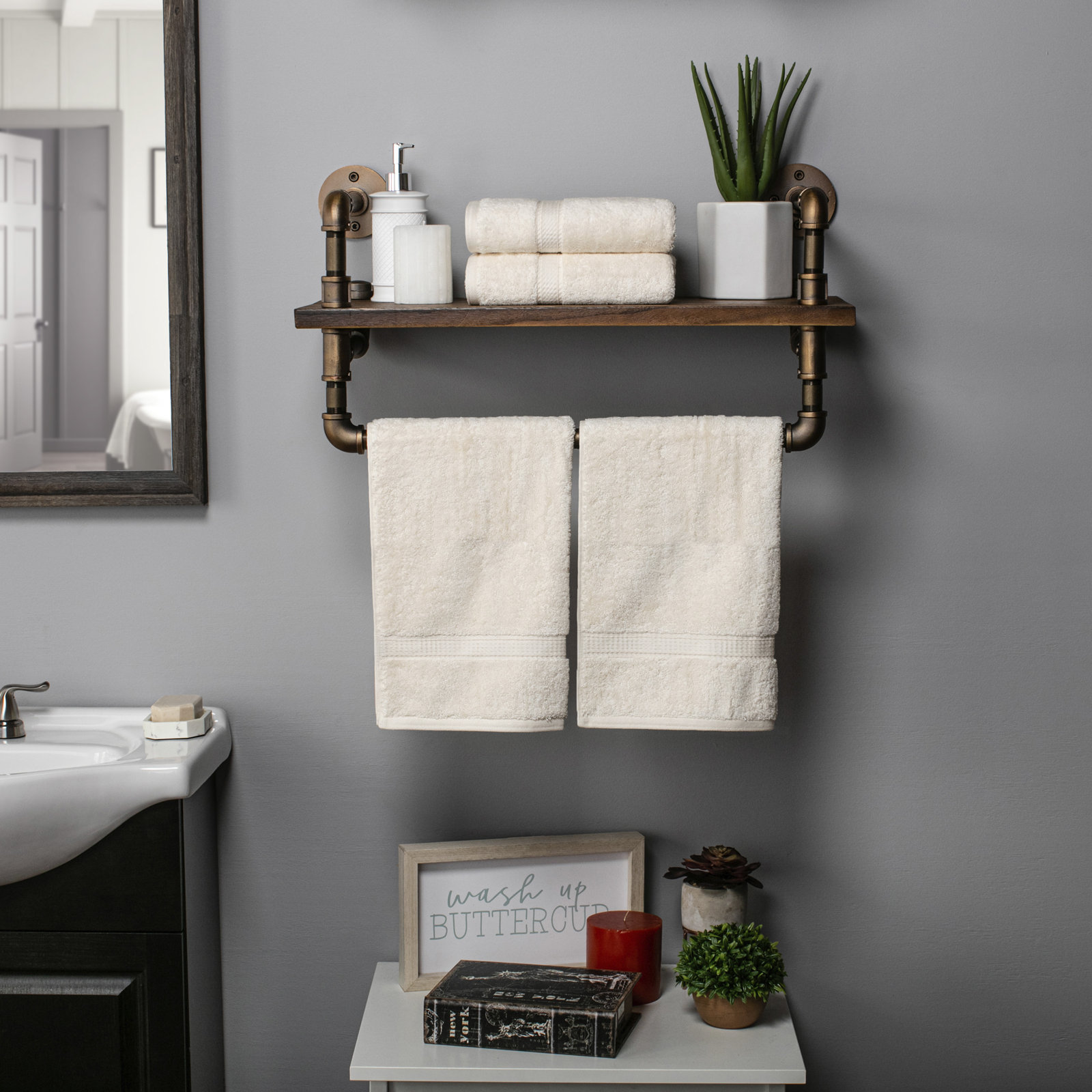 Egyptian Cotton Hand Towels, Cream