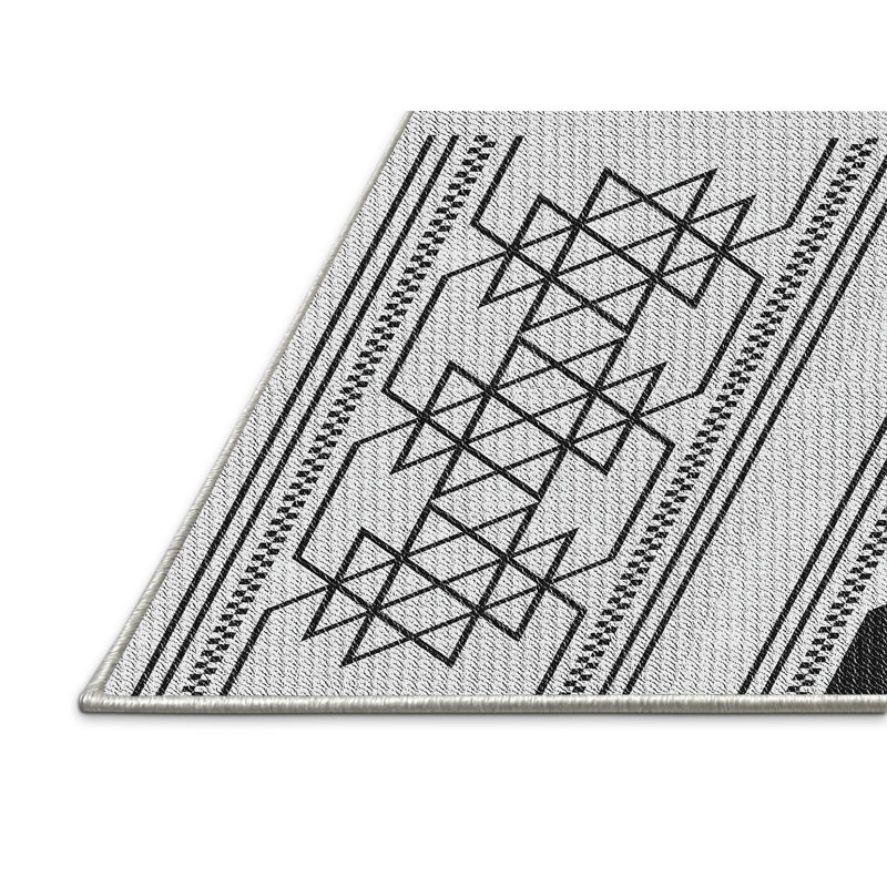 Tapis décoratif géométrique noir principato, Rectangle 5 pi x 7 pi