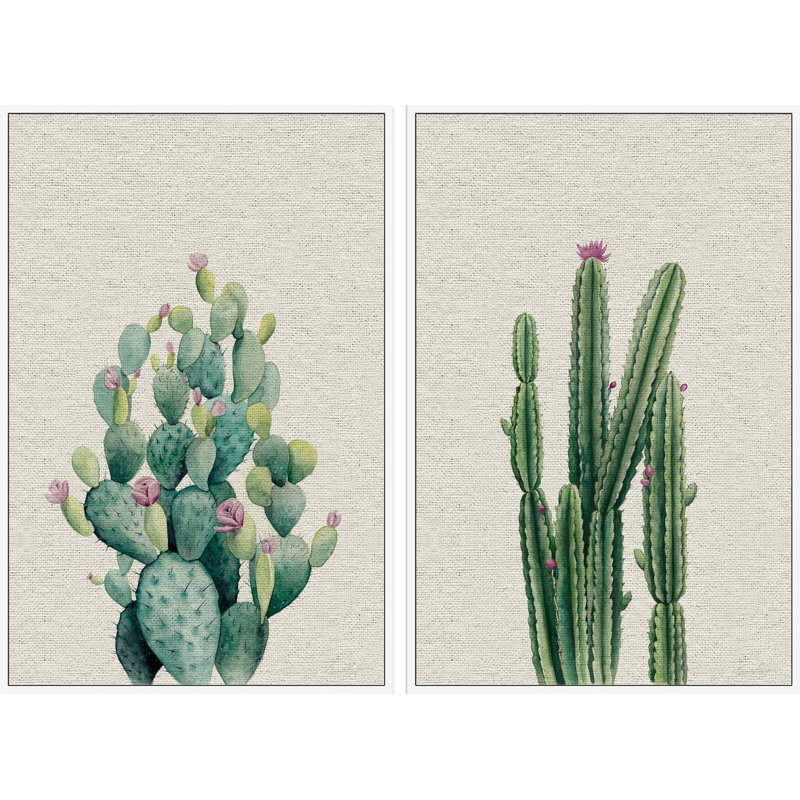 «Desert Blooms I» par Marmont Hill - ensemble de 2 reproductions sur toile, H 24 po x l 16 po x L 1,5 po