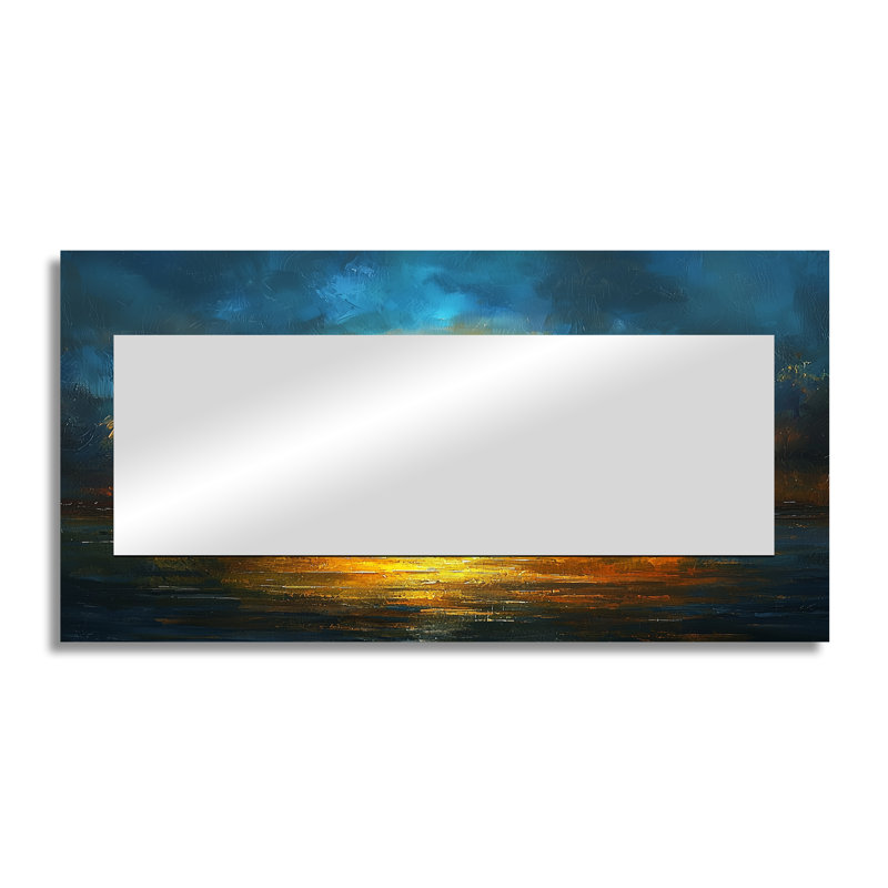 Arc-en-ciel après une nuit orageuse II - art mural miroir décoratif de paysages - imprimé sur métal, 28 po x 55 po