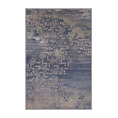 Tapis abstrait bleu / beige Hackneyville