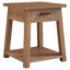 Table d'appoint avec tiroir, table de bout en bois à 2 niveaux avec tablette de rangement