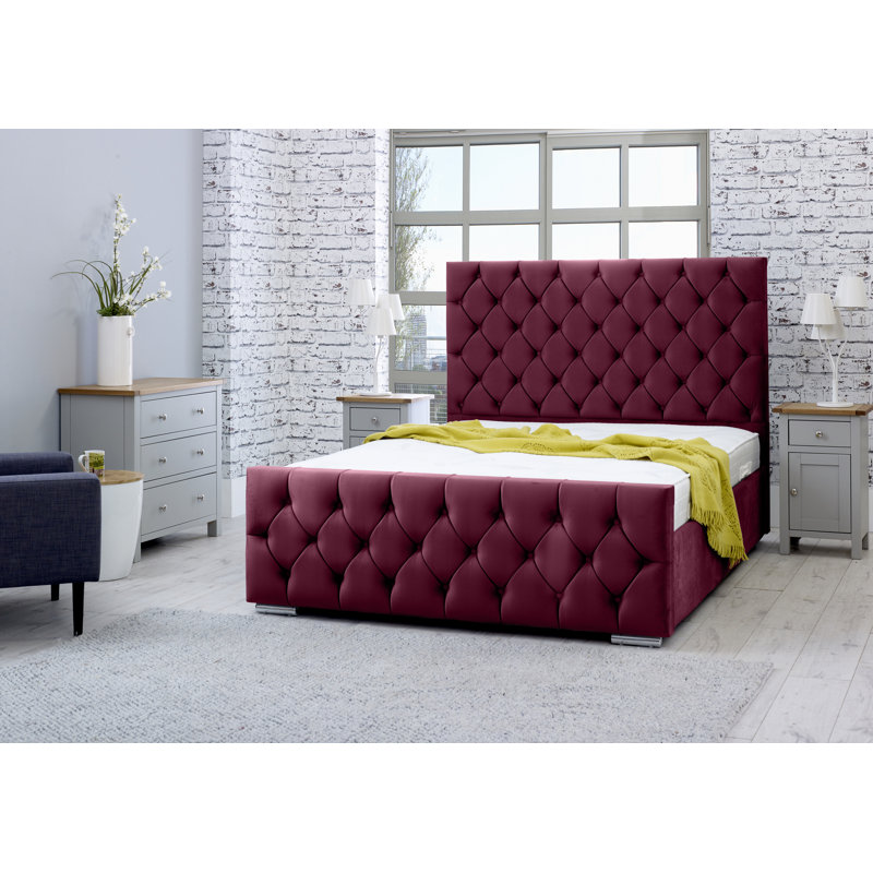 Katara Upholstered Bed, Single (3'), Maroon