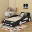 Lit plateforme simple en forme de voiture avec roulettes-114402414