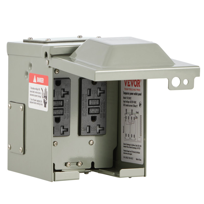Boîte de courant électrique extérieure 2 prises de courant de 20 ampères GFCI
