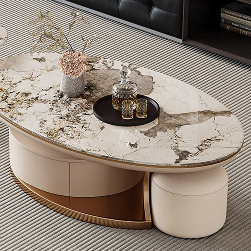 Benedetti, H 16,5 po x L 47,2 po x l 27,6 po, Brun / Beige, Doré