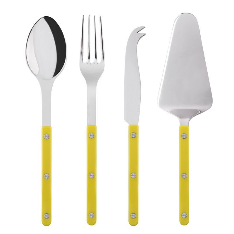Bistrot Solid 4 - Piece Hostess Set, Yellow
