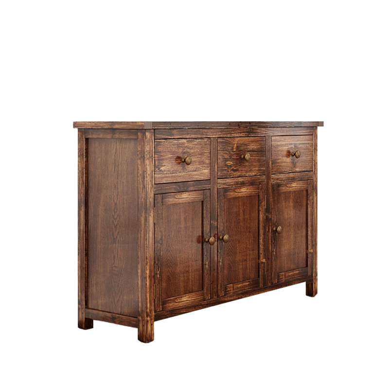 Solid Wood Sideboard (Long), Stressed Coffee