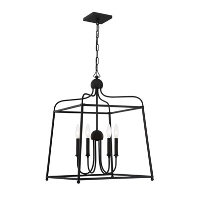Lustre forgé 4 lumières Libby Langdon For Crystorama Sylvan