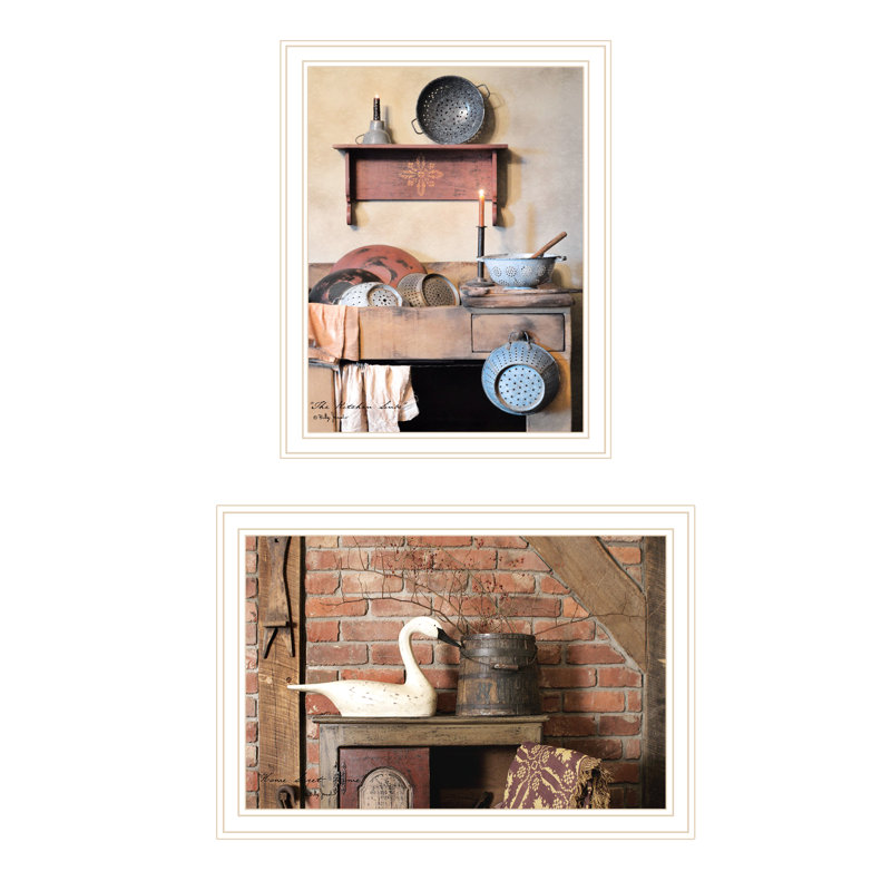 Rehaussez le style de votre maison - art mural 2 avec cadre blanc pour le salon 20,04 po Profondeur et chambre à coucher
