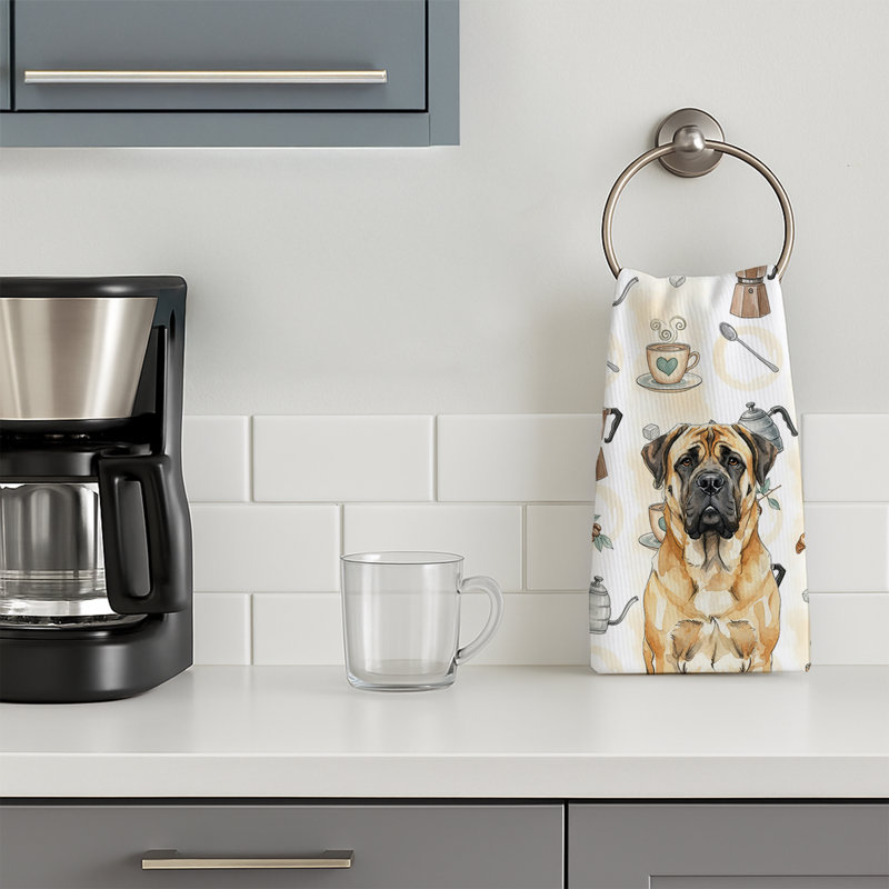 Fawn Mastiff Coffee Bar Kitchen Towel, Fawn Mastiff