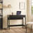 Transitional Reeded Writing Desk With Drawer - Black