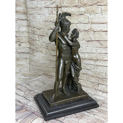 Azleigh Nude Spartan Greek Warrior Leonidas  Gorgo Bronze Statue Sculpture Figure 20 Inches X 10 Inches