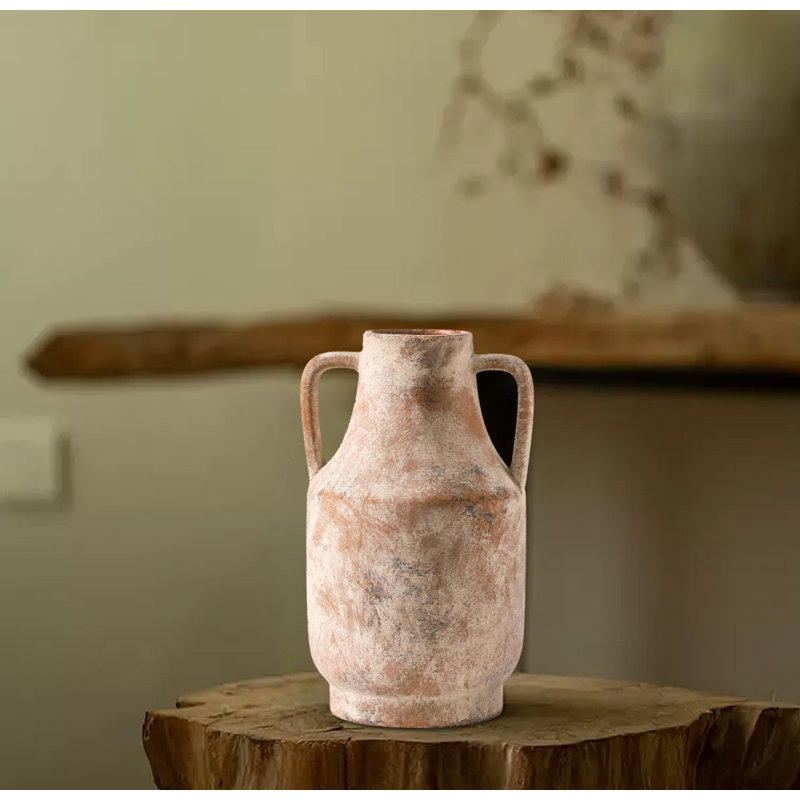 Large Decorative Vase, Flower Vase With Handles For Home Decor, Terracotta