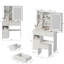 Left Drawer Desktop Makeup Vanity Table With LED Lights And Stool-61742560