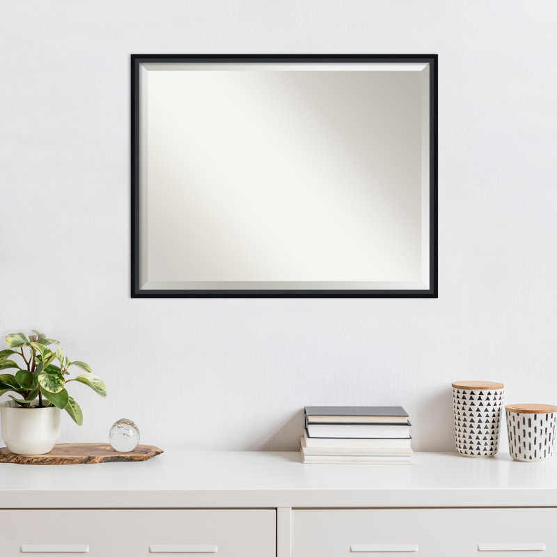 Miroir mural Mettawa, 29 po x 23 po, Noir satiné