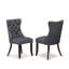 L'ensemble de mobilier de salle à manger 5 pièces comprend une table carrée en bois massif et 4 chaises Parson rembourrées en tissu de polyester, noyer antique-91898326-132276011