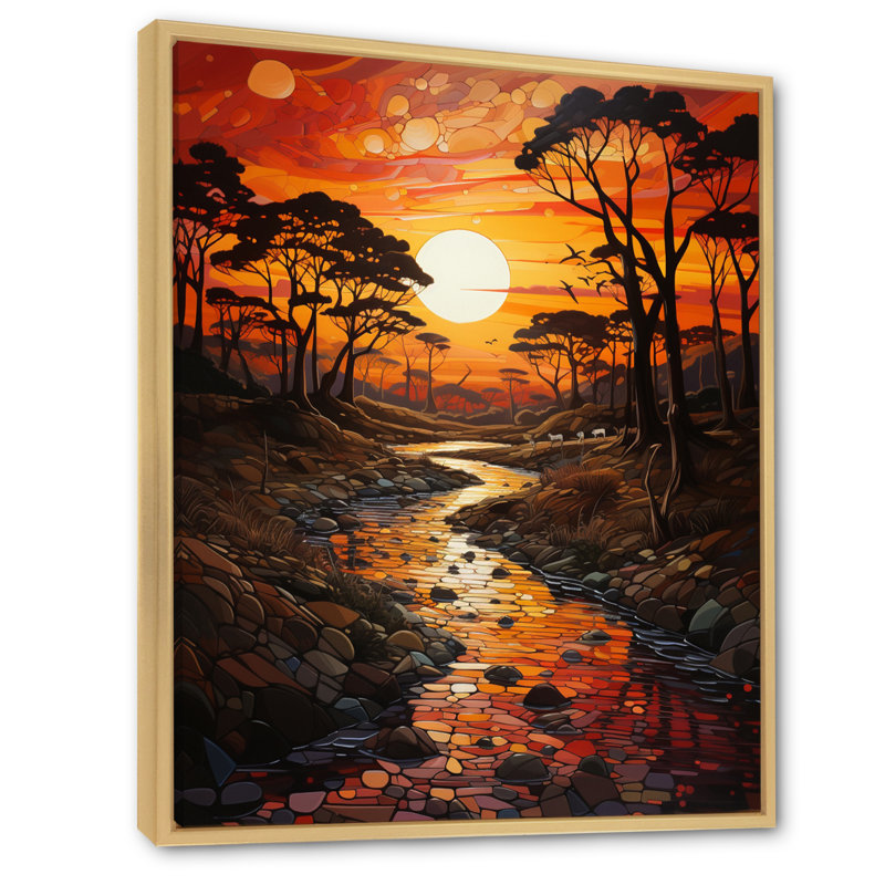 Bato Savannah Serenade africaine, H 40 po x l 30 po x P 1,5 po, Cadre naturel flottant