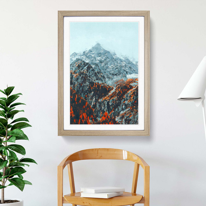 Orange Trees in Italy - Picture Frame Graphic Art Print, Oak Framed, 87cm H x 62cm W x 2cm D
