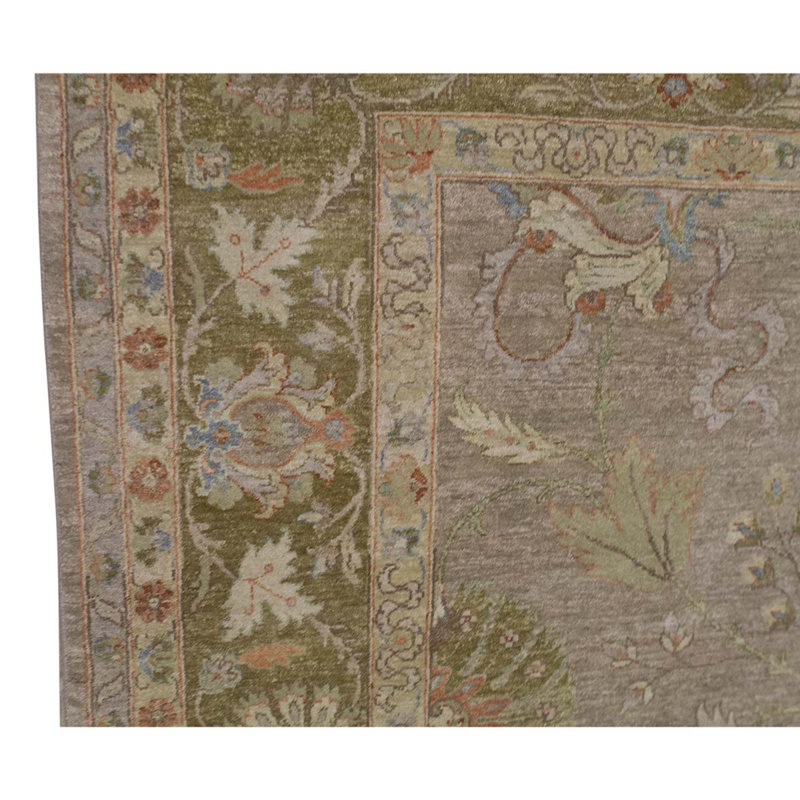 Tapis ivoire / beige / rouille noué à la main