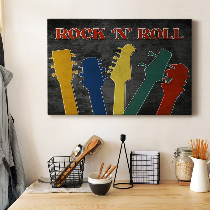 Toile tendue avec châssis Rock and Roll Premium - prête à être accrochée, H 18 po x l 27 po