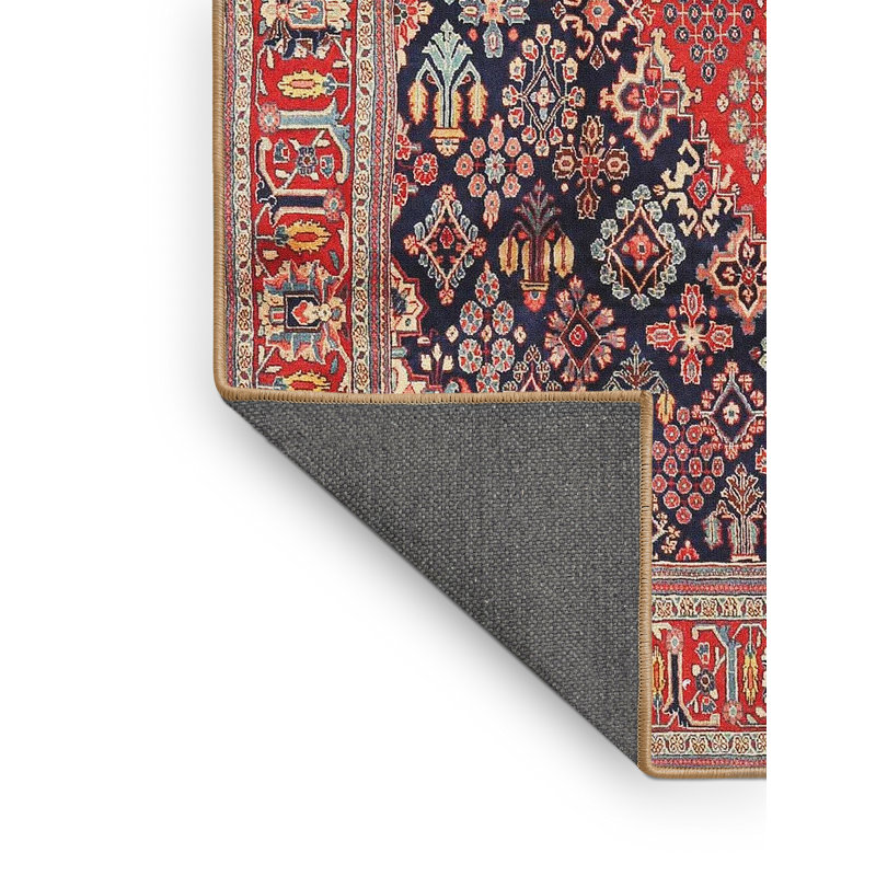 Tapis traditionnel rouge / noir, Rectangle 4 pi x 6 pi