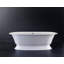 Elwick 74-7/8" x 35-7/8" Freestanding Soaking Pedestal Bathtub in Volcanic Limestone with Overflow Hole