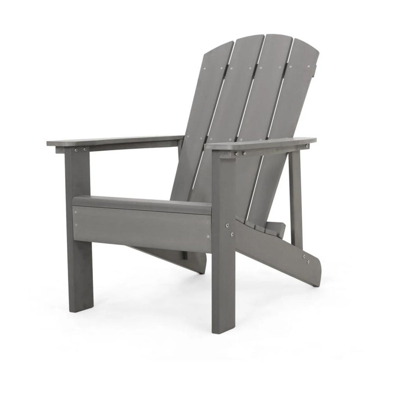 Chaise Adirondack en bois massif Fowlerville, gris