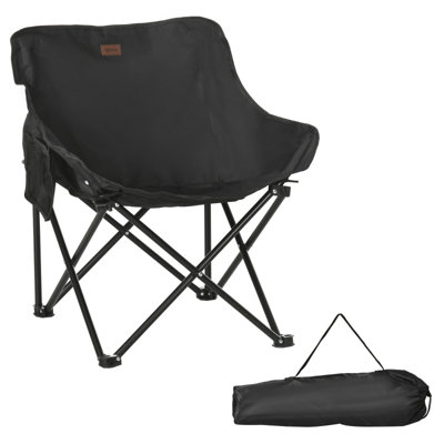 Camping Chair 61*54*66 cm Steel 1 Piece Folding Camping Chair Black Foldable