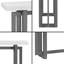 Console 59,1 "extra longue avec placage de pin et conception triple rectangulaire - Canapé pour couloir, salon, cuisine - gris foncé et blanc
