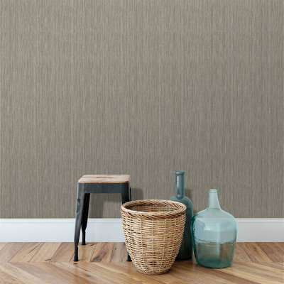 Rafia Grasscloth Grey Wallpaper
