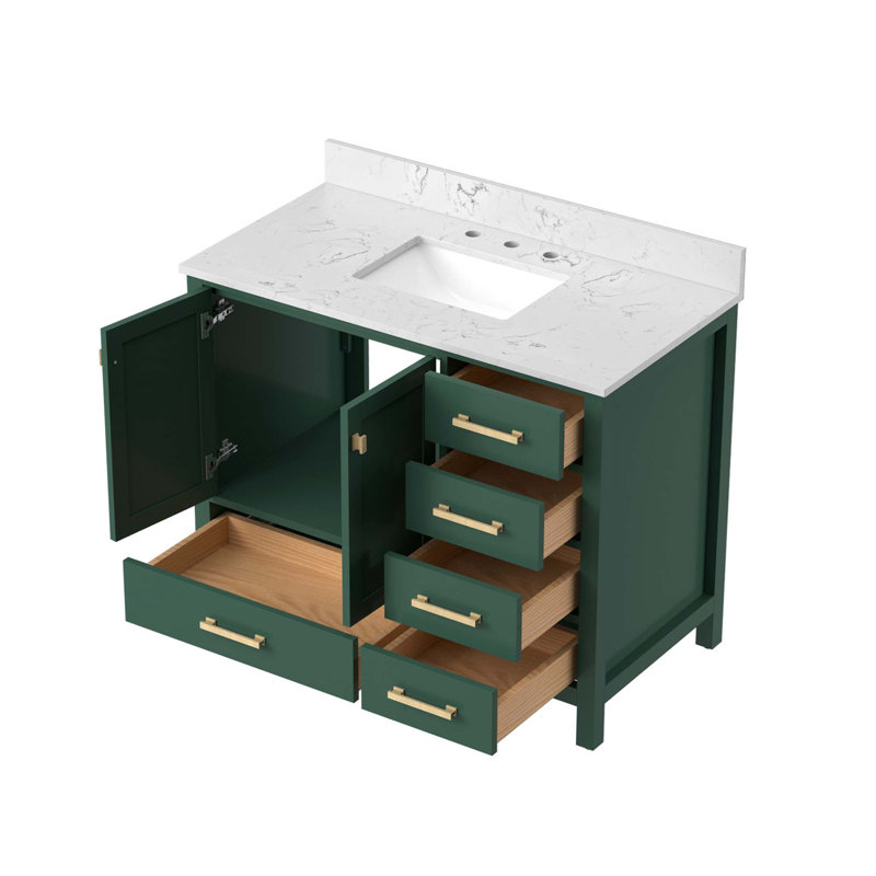 Meuble-lavabo en bois massif avec lavabo et rangement autoportant