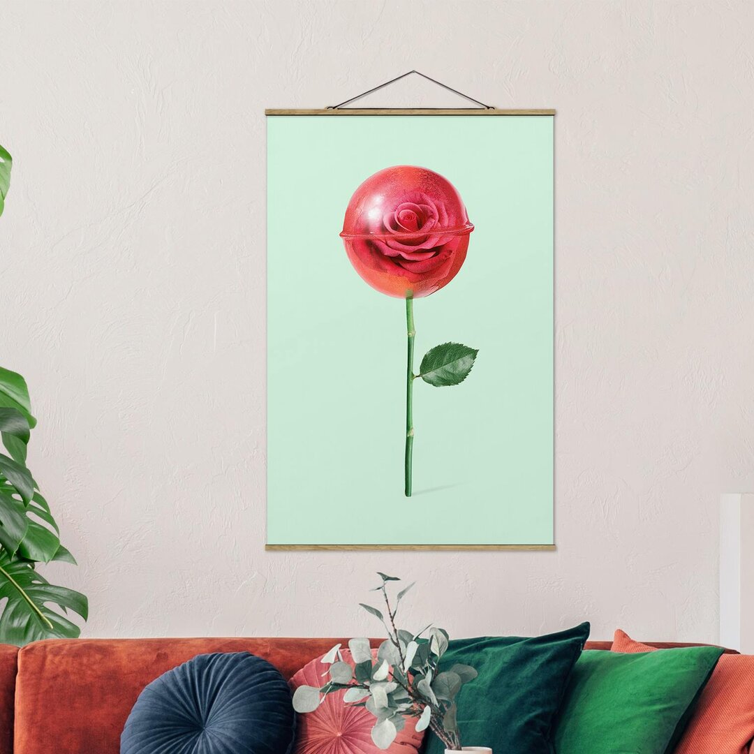 Stoffbild Rose mit Lollipop von Jonas Loose