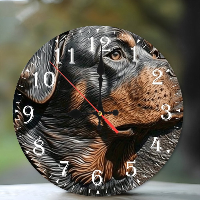 Horloge murale en bois 10 po, mouvement silencieux, à piles (piles AA non incluses), décor artistique, parfait pour les décorations
