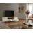 Traditional TV Stand with Multiple Shelves, Cream & Oak Finish, 71.3 x 22.8 x 17.4 inches | 100% Melamine Coated Particle Board & MDF Legs | Wall-Mountable Design, Stylish Metal Handles, Durable & Functional