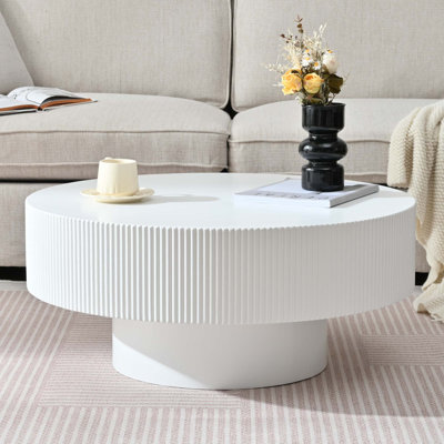 Table basse ronde avec plateau épais de 6,8 po