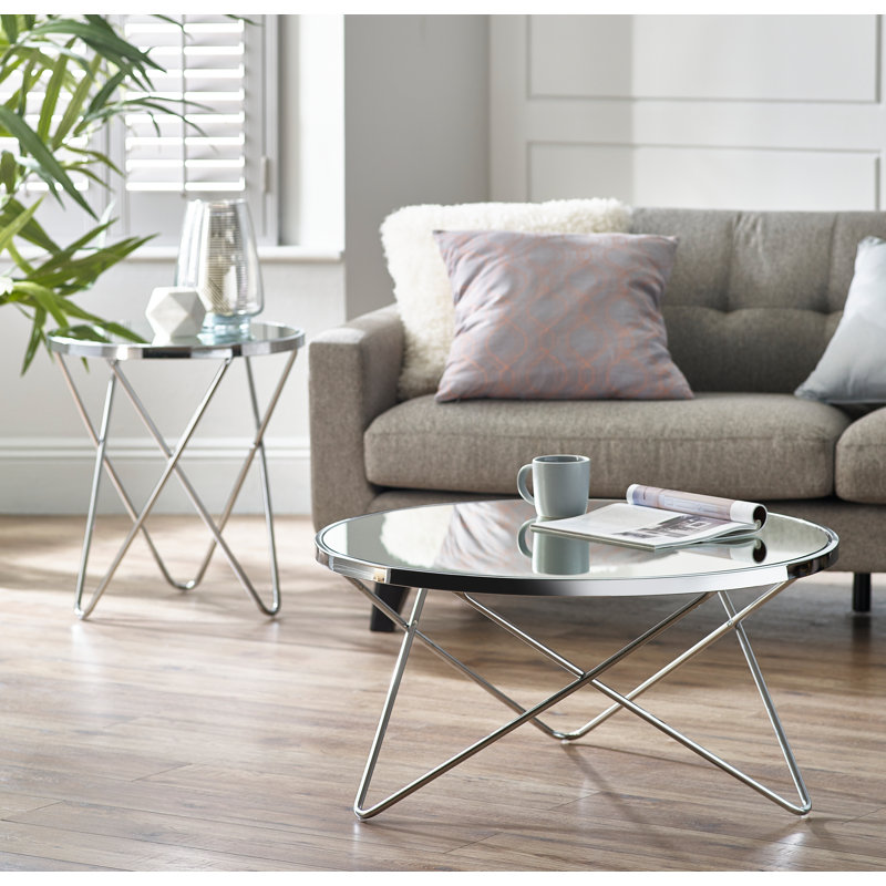 Jolene Cross Legs Coffee Table, Chrome