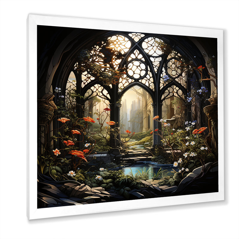 «Church Church», impression florale sur toile, H 36 po x l 36 po x P 1,5 po, Cadre simple blanc