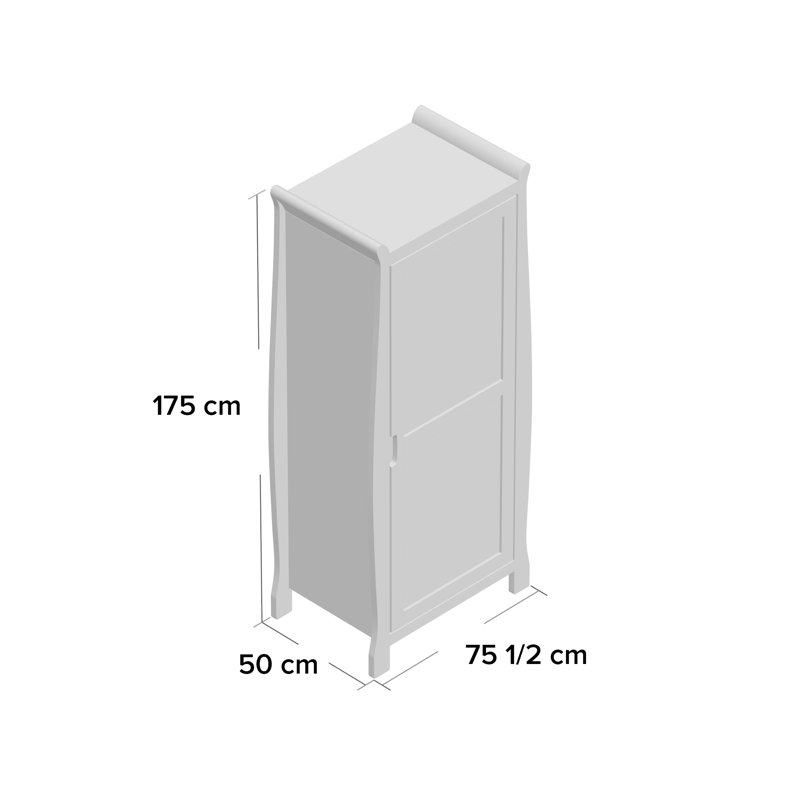 Stamford Single Wardrobe, White
