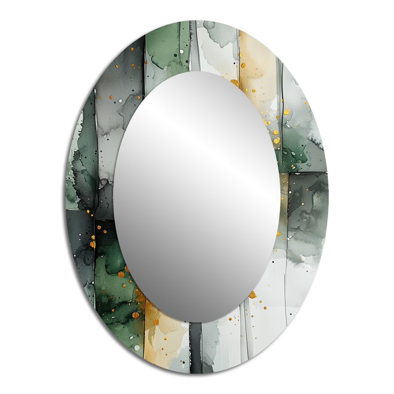 Miroir mural doré et vert, 40 po x 30 po
