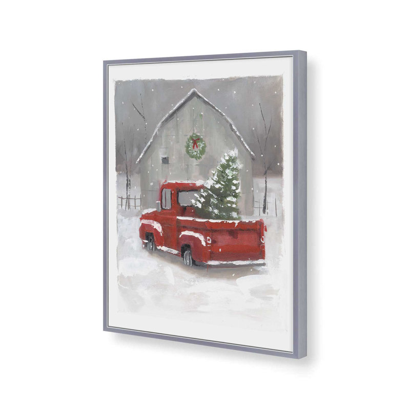 «Christmas on the Farm» par Dogwood, L 24 po x H 32 po, Argent, Impression encadrée